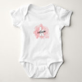 Roze Waterverf Monogram Baby Meisje Romper (Voorkant)