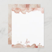 Roze Waterverf monogram en naamplaatjes (Voorkant / Achterkant)