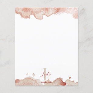 Roze Waterverf monogram en naamplaatjes