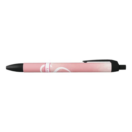 Roze Waterverf Monogram Pen (Bovenkant)