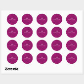 Roze Waterverf Monogram Ronde Sticker (Vel)