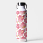 Roze Waterverf Monogram Thermos – Aangepaste naam Waterfles (Voorkant)