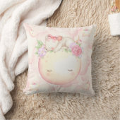 Roze Waterverf Moon Stars Mouse Floral Nursery Kussen (Deken)