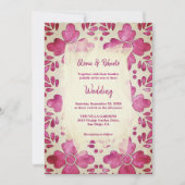 Roze Waterverf Mozaïek Mexicaanse bruiloft uitnodi Kaart (Voorkant)