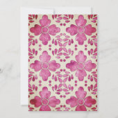 Roze Waterverf Mozaïek Mexicaanse bruiloft uitnodi Kaart (Achterkant)