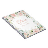 Roze Waterverf Naam Meisje Baby Notitieboek (Rechterzijde)