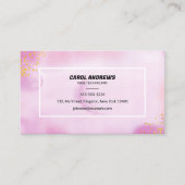 Roze Waterverf Nail Studio Nail Technician Beauty Visitekaartje (Voorkant)