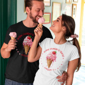 Roze Waterverf Nationale Aardbeienijsdag T-shirt