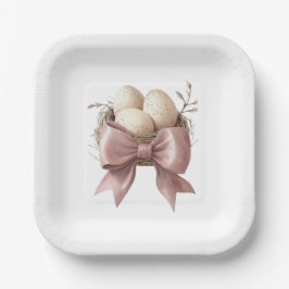 Roze Waterverf Nest Baby shower Design Papieren Bordje