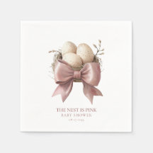 Roze Waterverf Nest Baby shower Design