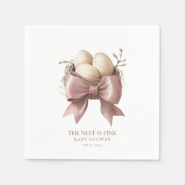 Roze Waterverf Nest Baby shower Design Servet