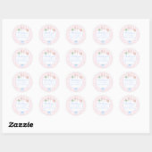 Roze Waterverf Notenkraker Kerst Dank u Ronde Sticker (Vel)