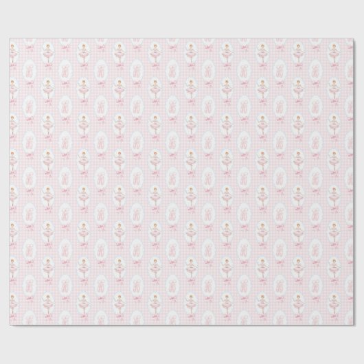 Roze Waterverf Notenkraker Kerst Wrapping Pape Cadeaupapier (Vlak)