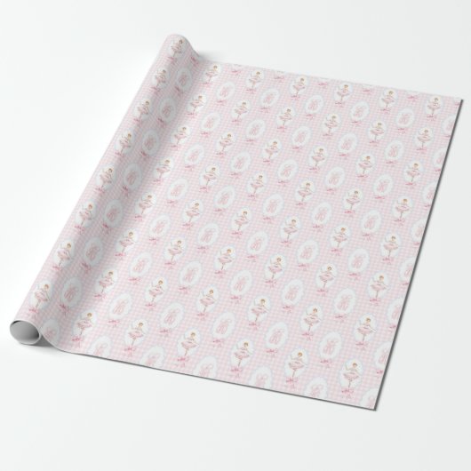 Roze Waterverf Notenkraker Kerst Wrapping Pape Cadeaupapier (Uitgerold)