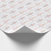 Roze Waterverf Notenkraker Kerst Wrapping Pape Cadeaupapier (Hoek)