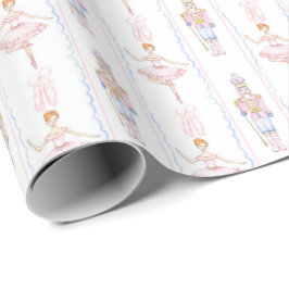 Roze Waterverf Notenkraker Kerst Wrapping Pape Cadeaupapier