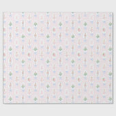 Roze Waterverf Notenkraker Kerst Wrapping Pape Cadeaupapier (Vlak)