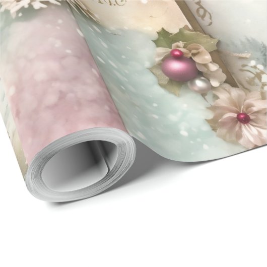 Roze Waterverf Notenkraker Kerst Wrapping Pape Cadeaupapier (Rol Hoek)