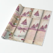 Roze Waterverf Notenkraker Kerst Wrapping Pape Cadeaupapier (Uitgerold)