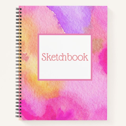 Roze Waterverf Notitieboek (Voorkant)