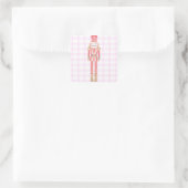 Roze Waterverf Nutkraker Gingham Winter Vierkante Sticker (Tas)