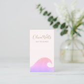 Roze Waterverf Ocean Wave Visitekaartje (Staand voorkant)