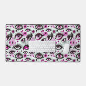 Roze Waterverf ogen en wimpers Bureaumat (Keyboard & Muis)