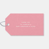 Roze Waterverf Olifant Baby shower Dank u Cadeaulabel (Achterkant Horizontaal)