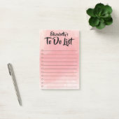 Roze Waterverf om lijstnotities te doen Post-it® Notes (Kantoor)