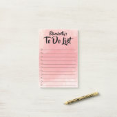 Roze Waterverf om lijstnotities te doen Post-it® Notes (Op bureau)