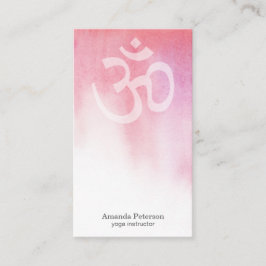 Roze Waterverf Om Yoga Instructor Visitekaartje
