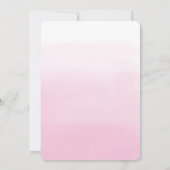 Roze Waterverf Ombre Baby shower Uitnodiging (Achterkant)