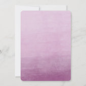 Roze Waterverf Ombre bruiloft Kaart (Achterkant)