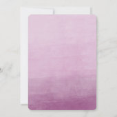 Roze Waterverf Ombre bruiloft Kaart (Achterkant)