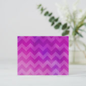 Roze Waterverf Ombre Chevron Briefkaart (Staand voorkant)