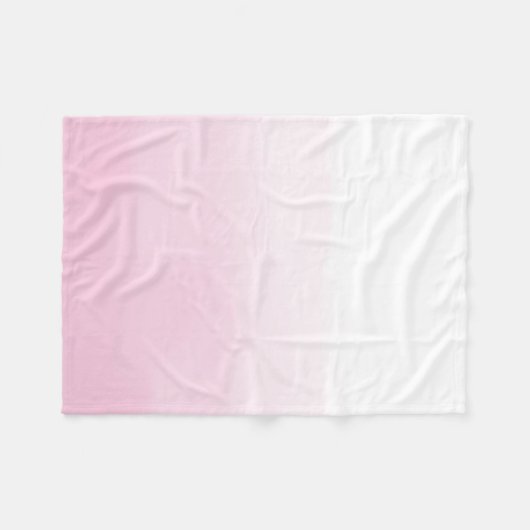 Roze Waterverf Ombre Fleece Deken (Voorkant (Horizontaal))