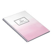 Roze Waterverf Ombre gepersonaliseerd Notitieboek (Rechterzijde)