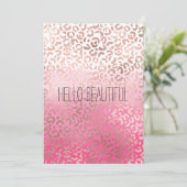 Roze Waterverf Ombre Leopard Afdrukken op maat (Staand voorkant)