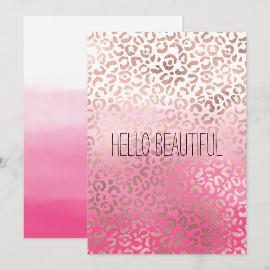 Roze Waterverf Ombre Leopard Afdrukken op maat (Voorkant / Achterkant)