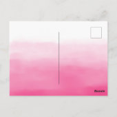 Roze Waterverf Ombre Leopard Afdrukken op maat Briefkaart (Achterkant)