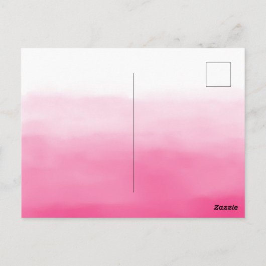 Roze Waterverf Ombre Leopard Afdrukken op maat Briefkaart (Achterkant)