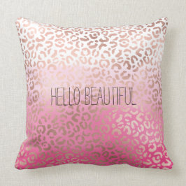 Roze Waterverf Ombre Leopard Afdrukken op maat Kussen