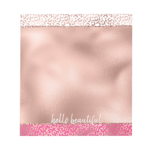 Roze Waterverf Ombre Leopard Afdrukken op maat Notitieblok (Voorkant)