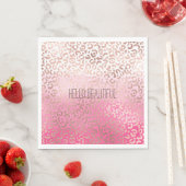Roze Waterverf Ombre Leopard Afdrukken op maat Servet (Insitu)
