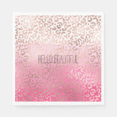 Roze Waterverf Ombre Leopard Afdrukken op maat Servet (Voorkant)