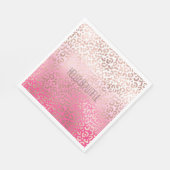 Roze Waterverf Ombre Leopard Afdrukken op maat Servet (Hoek)