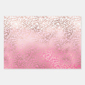 Roze Waterverf Ombre Leopard Print Inpakpapier Vel (Voorkant)