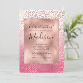 Roze Waterverf Ombre Luipaard Print Kaart (Staand voorkant)
