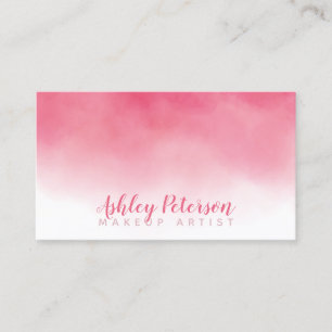 Roze waterverf ombre make-up typografie visitekaartje