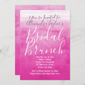Roze Waterverf Ombre Modern Bridal Brunch Shower Kaart (Voorkant / Achterkant)